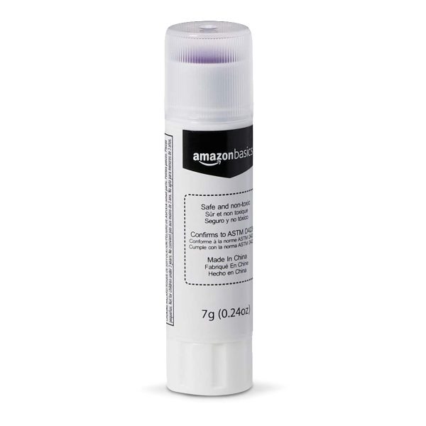 Amazon Basics Purple Washable School Glue Sticks, Dries Clear, 0.24-oz Stick, 30-Pack purple brand
