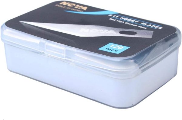 120 pack #11 Hobby Blade Refill, Exact-To Knife Steel Replacement Blades with storage box for Crafts, Hobbies, Scrap booking, Stencil, Precision Art, Architecture Modeling packing list