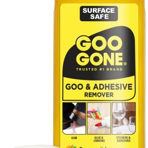 Goo Gone Original Liquid - 8 Ounce - Surface Safe Adhesive Remover Safely Removes Stickers Labels Decals Residue Tape Chewing Gum Grease Tar Crayon Glue - meaning