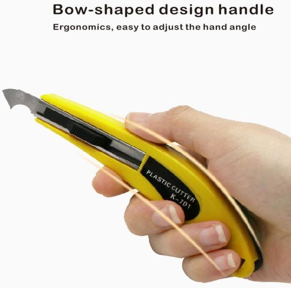 Professional Acrylic Plexiglass Sheet Cutter Scoring Knife Tool,With a Curved Handle,It Is More Convenient To Use.One handle,11 blades.(Yellow) plexiglass board