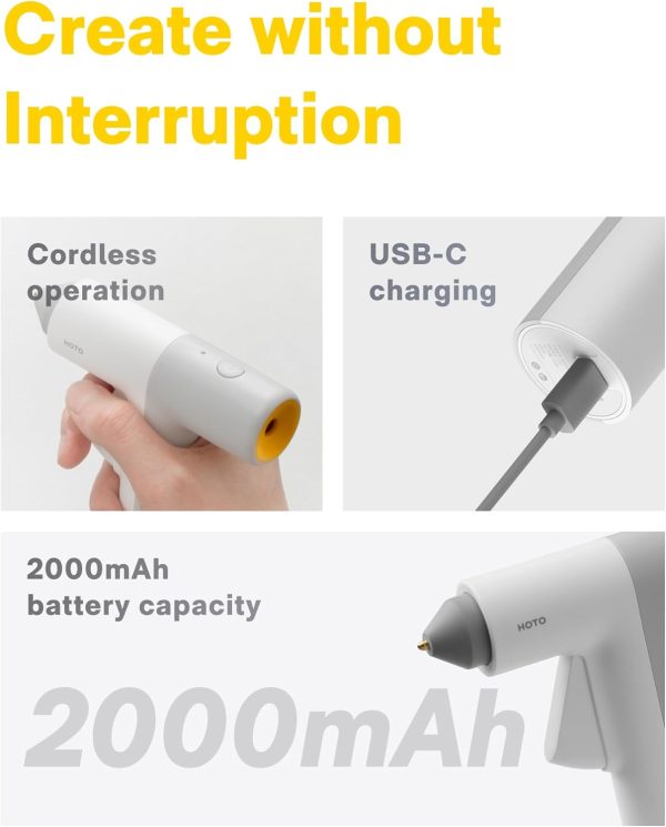 HOTO Cordless Hot Glue Gun, 30s Fast Heat, Smart Power-off, USB-C Rechargeable cordless vacuum cleaner