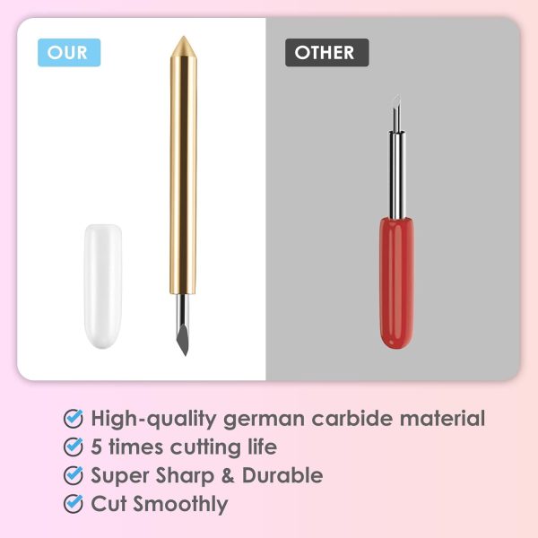 10PCS Premium Fine Point Cutting Blades Compatible with Maker/Maker 3/Explore Air/Air 2/Explore Air 3 Cutting Machines Replacement Blade for Glitter Vinyl, Cardstock, Faux Leather Adhesive Foil Vellum-4