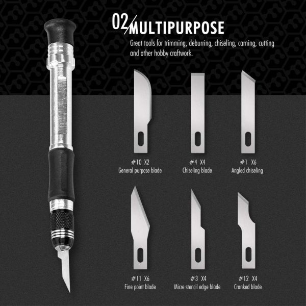 FantastiCAR Craft Knife Precision Cutter Hobby Knife Blades Set (29pcs) for Art Work, Scrapbooking, Stencil, Architecture Modeling, Wood Leather Working knife sharpener