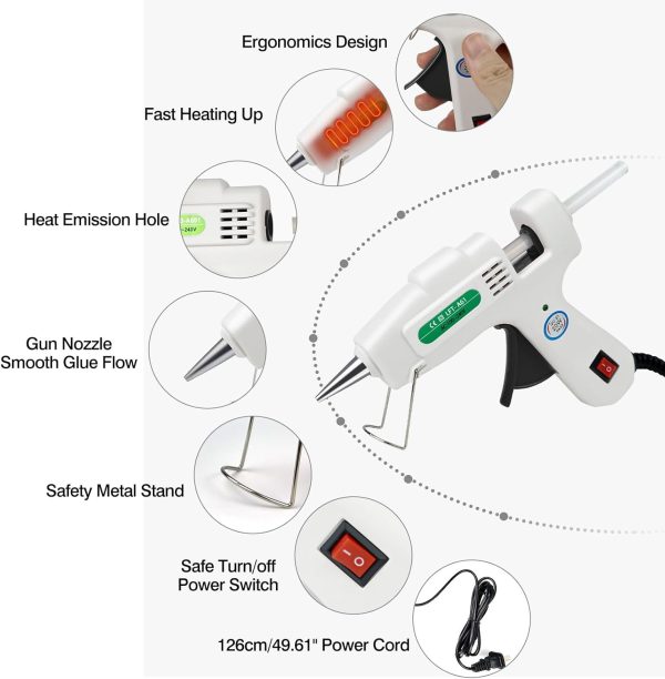 Mini Hot Glue Gun Kit with 30 Glue Sticks - Fast Preheating Hot Melt Gun, High Temp for School Crafts DIY Arts and Quick Home Repairs(White) minimax m2