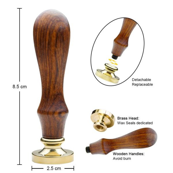 Medieval Traditional Initial Alphabet Wax Seal Stamp, Brass Head Wooden Handle, for Thanksgiving Card/Envelope/Gift Wrap/Wedding Engagement Party Invitation - Letter A sealant