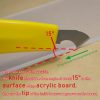 Professional Acrylic Plexiglass Sheet Cutter Scoring Knife Tool,With a Curved Handle,It Is More Convenient To Use.One handle,11 blades.(Yellow)-4