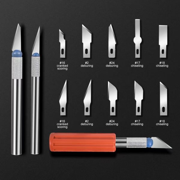 13-piece Precision Exacto Knife Set, including hobby and craft knives as well as blades, is the perfect choice for pumpkin carving, model making and DIY projects. settings