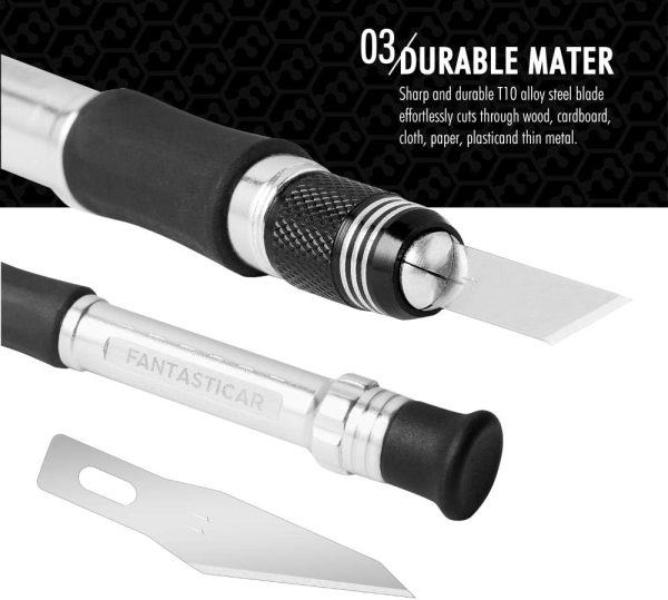 FantastiCAR Craft Knife Precision Cutter Hobby Knife Blades Set (29pcs) for Art Work, Scrapbooking, Stencil, Architecture Modeling, Wood Leather Working precision and recall