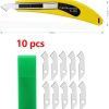 Professional Acrylic Plexiglass Sheet Cutter Scoring Knife Tool,With a Curved Handle,It Is More Convenient To Use.One handle,11 blades.(Yellow) professional