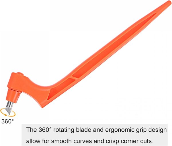 uxcell Craft Cutting Tools, 360 Degree Rotating Blades Stainless Steel Cutter with 30 45 Degree Blade for DIY Crafts Stencils Scrapbooks, Orange cutting machine