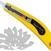Professional Acrylic Plexiglass Sheet Cutter Scoring Knife Tool,With a Curved Handle,It Is More Convenient To Use.One handle,11 blades.(Yellow) sheet google