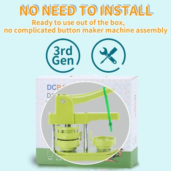 Button Maker Machine 58mm - (3rd Gen) Installation-Free 58mm(2.25in) DIY Pin Badge Button Maker Press Machine Badge Punch Press with Free 100pcs Button Parts&Pictures&Circle Cutter&Magic Book machine learning engineer