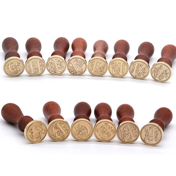 Medieval Traditional Initial Alphabet Wax Seal Stamp, Brass Head Wooden Handle, for Thanksgiving Card/Envelope/Gift Wrap/Wedding Engagement Party Invitation - Letter A-3