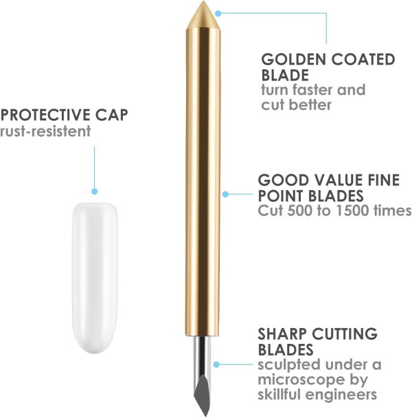 10PCS Premium Fine Point Cutting Blades Compatible with Maker/Maker 3/Explore Air/Air 2/Explore Air 3 Cutting Machines Replacement Blade for Glitter Vinyl, Cardstock, Faux Leather Adhesive Foil Vellum blades of the guardians