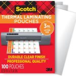 Scotch Thermal Laminating Pouches, for Use with Thermal Laminators, 8.9 x 11.4 Inches, Letter Size Sheets, 100-Pack pouches labels and more ltd
