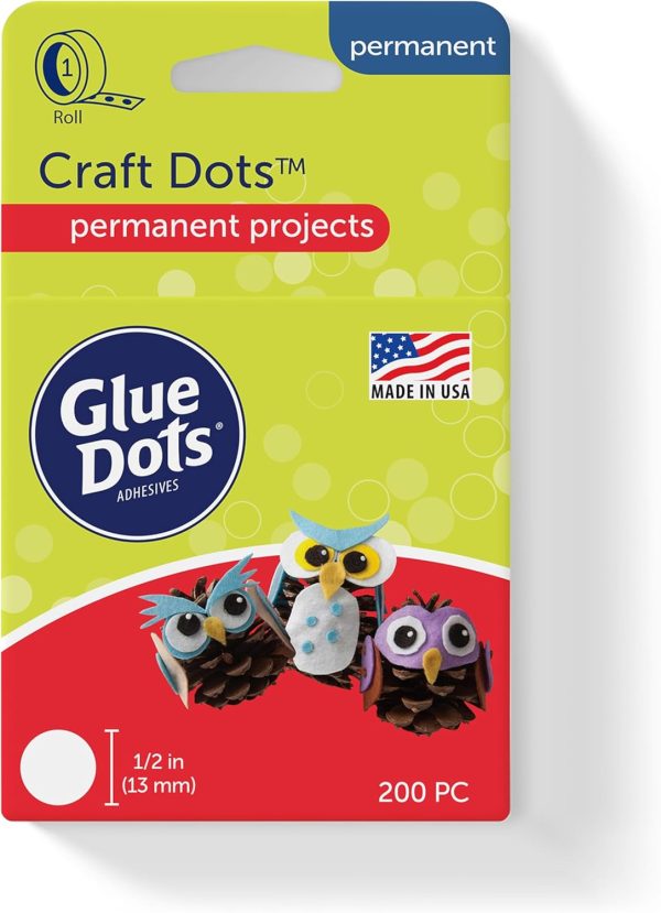 Glue Dots Double-Sided Adhesive, 1/2 Inch, 200 Clear Dots for Crafts double-sided cold plate