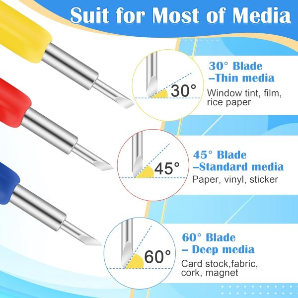 40 PCS Replacement Blades for Cricut Explore Air 2, Luxiv 3rd Party Accessory Replacement Cutting Blades, 20P 45° Blade for Cricut, 10P 30°Replacement Blade for Cricut, 10P 60° Deep Blades-4
