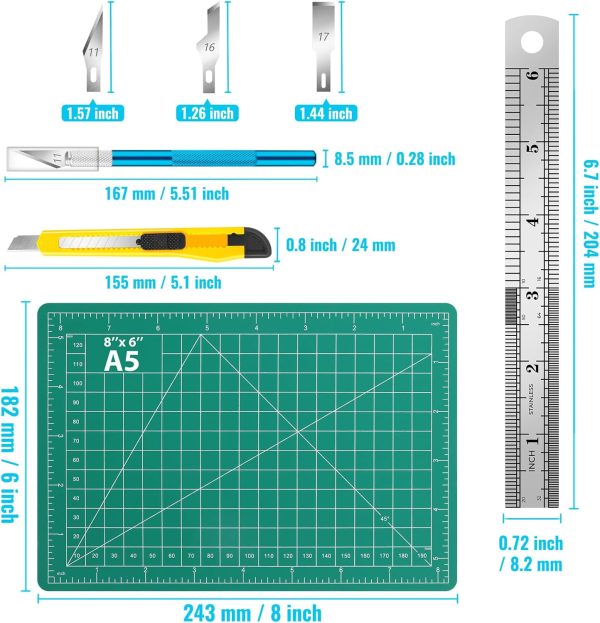 DIYSELF Exacto Knife Set, 2 Pcs Craft Knife with 40 Pcs Hobby Knife Replacement Blades, Hobby Knives Kit for Scrapbooking, Stencil, Fondant, Paper, Sharp Precision Knives for Art Carving withings