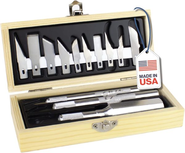 Excel Blades Craftsmen Set: 13-Piece Precision Craft Knife Set with Case 13-piece 6 inch /150 mm long torx bit set for impact driver s2 steel star bit s