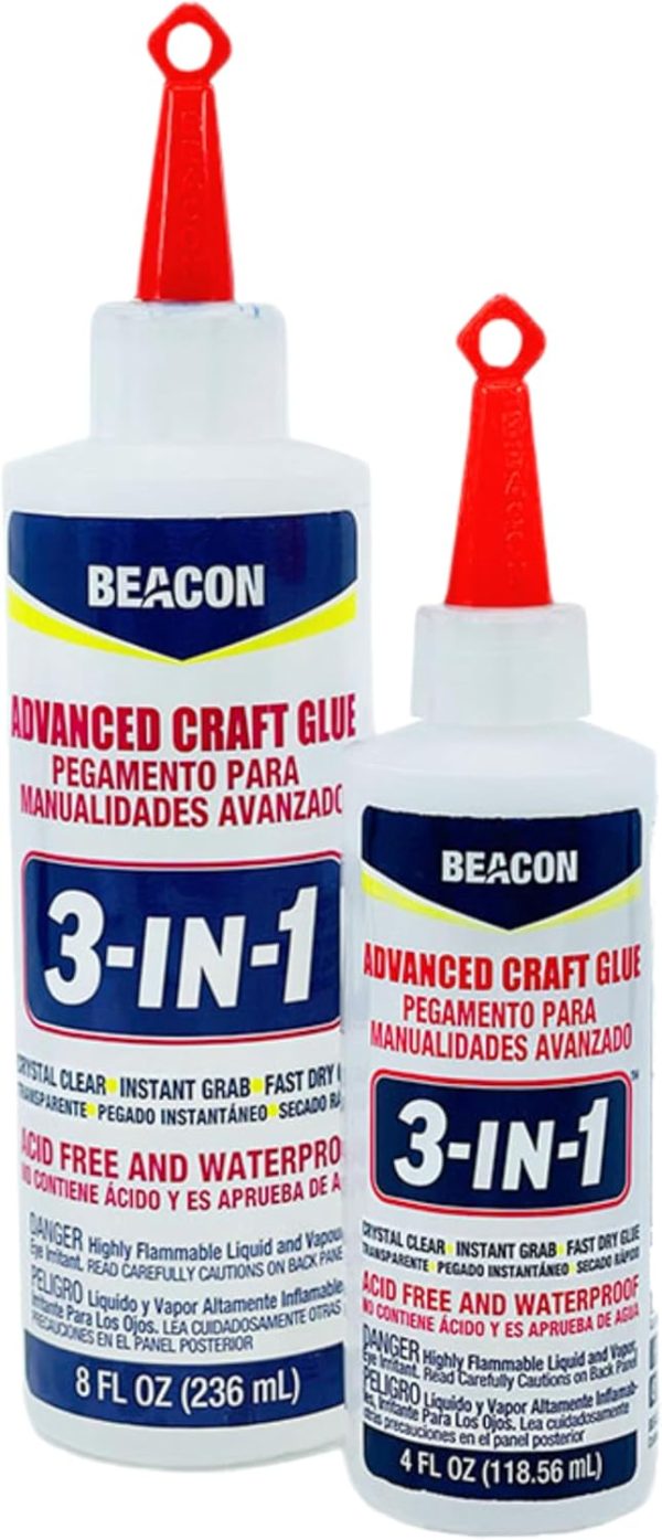 BEACON 3-in-1 Advanced Craft Glue - Fast-Drying, Clear Adhesive for Wood, Ceramics, Fabrics craft beer