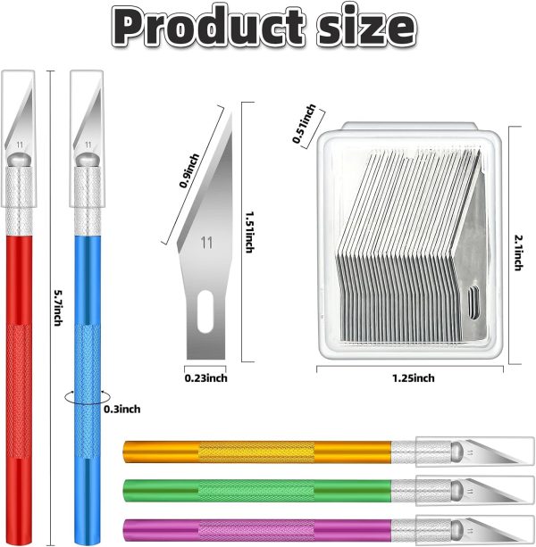 55-Pack Exacto Knife Set with 5 Craft Knives & 50 Blades for Art & DIY knife4j