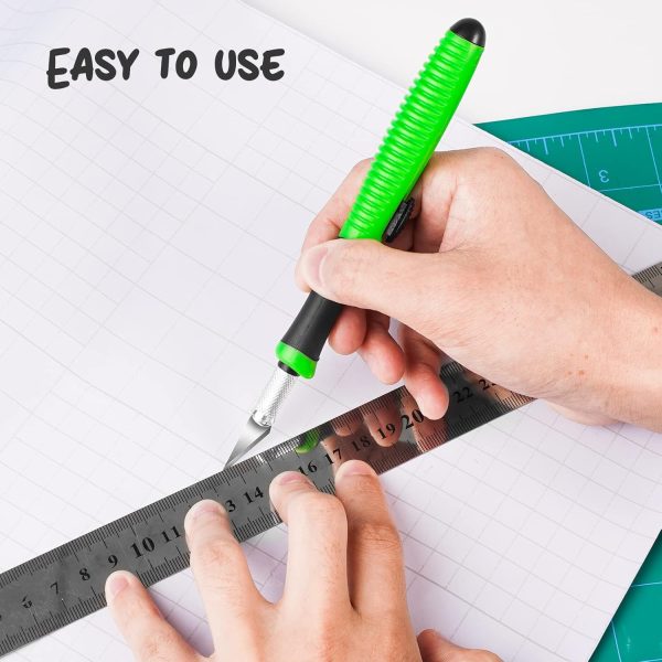 Exacto Knife, 1 Pack Craft Knife with Extra 10 Pcs High Carbon Steel Blades, Sharp Hobby Knives for Crafting, Precision, Exacting for Home and Studio Use crafty crab