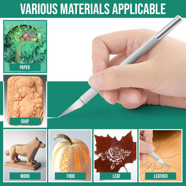 DIYSELF 250 Pcs Exacto Knife, Craft Knife, Hobby Knife, Precision Knife, Exacto Knife for Crafts, Modeling, Scrapbooking, 2 Exacto Knives with Extra 235 Exacto Blades (#11#10#16#17)-4