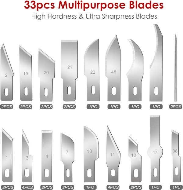 FASTPRO 40-Piece Precision Hobby Knife Set, 3pcs Craft Knives with 33pcs Blades, Exacto Knife Set Included Tweezers, Grindstone, Steel Ruler, Vernier Caliper and Storage Case fast people