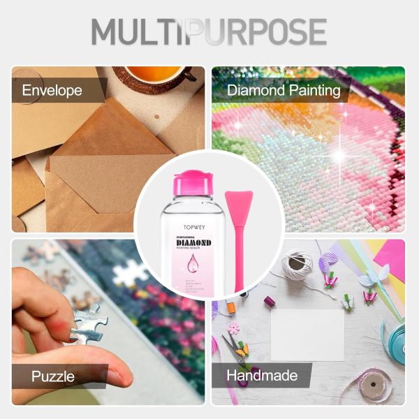 Diamond Painting Sealer, Topwey Diamond Painting Adhesive with Applicator Helps retain Your Diamond Sparkle, Also Applicable to Puzzles for Adults (125 ML 4.4 Fl Oz)-4