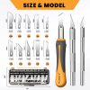 MulWark Exacto Knife Set | Craft Knife Kit | 16pc Precision Craft Hobby Kit with Razor Sharp Knives for Wood, Crafting, Leather, Scrapbooking & Modeling knife holder