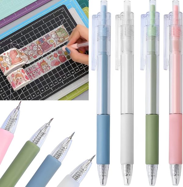 4 Pcs Craft Knife Exacto Knife Paper Cutter Pen Craft Cutting Tools Pen Knife Fine Art Utility Carving Tools Paper Roll Cutter For Diy Scrapbooking And Paper Crafting craft of exile