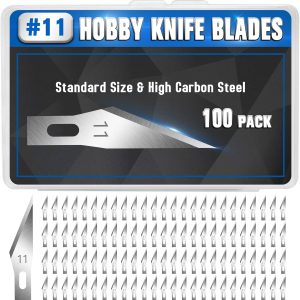 DIYSELF 100 PCS Exacto Knife Blades, SK5 Carbon Steel #11 Exacto Blades Refill Craft Art Knife Replacement Blade with Storage Case for Craft, Hobby, Scrapbooking, Stencil diyself utility knife blades