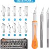 16-Piece Exacto Knife Set: 3 Hobby Knives &13 Industrial-Grade SK5 Steel Blades - Professional Craft Knife Set for DIY, Leather Craft, Pumpkin 16 piece