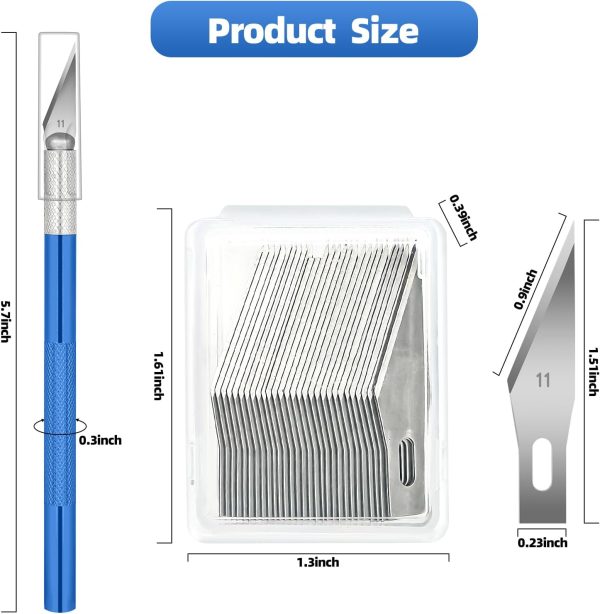 3 PCS Exacto Knife, Hobby Knife, Craft Knives with 30 PCS Spare Exacto Knife Blades(#11),Profession Craft Knifes for Crafts, Arts, Modeling, Scrapbooking, Stencil By XEKIGU, AK0103 xekigu craft knife