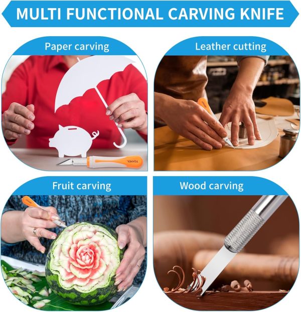 16-Piece Exacto Knife Set: 3 Hobby Knives &13 Industrial-Grade SK5 Steel Blades - Professional Craft Knife Set for DIY, Leather Craft, Pumpkin exact time