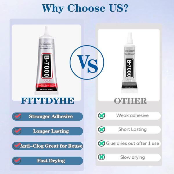 B7000 Glue Clear with Precision Tip，50Ml B7000 Glue Clear for Rhinestones Glue for Crafts, Multipurpose Jewelry Glue for Fabric DIY Craft Makeup Shoes Jewelry Making Nail Art-4