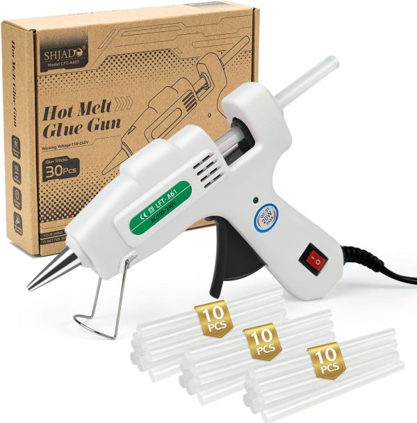 Mini Hot Glue Gun Kit with 30 Glue Sticks - Fast Preheating Hot Melt Gun, High Temp for School Crafts DIY Arts and Quick Home Repairs(White) hotel