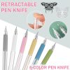 Craft Cutting Tools, 25 Pcs Pen Cutter Tools with Mini Sharpener Utility Students Paper Cutting Retractable Carving Pen with Tungsten Steel and Ceramic Cutter Head Refills pcs