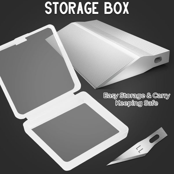 Jetmore 100 Pack Exacto Knife Blades, Hobby & Craft Knife Replacement Blades with Storage Box for Scrapbooking, Caving & Stencil-4