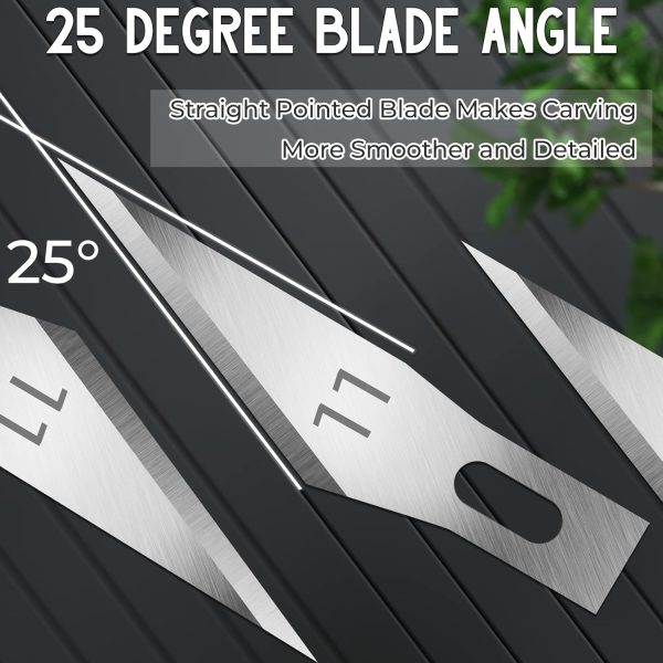 Jetmore 100 Pack Exacto Knife Blades, Hobby & Craft Knife Replacement Blades with Storage Box for Scrapbooking, Caving & Stencil knife out 3