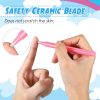 2 Pcs DIY Diamond Painting Parchment Paper Cutter Precision Craft Ceramic Blade Knife Pen for Cutting Paper Art with Replaceable Blade, Pink, Blue-4