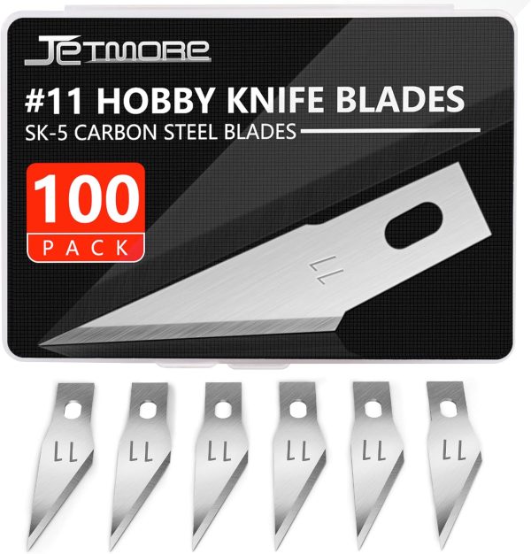 Jetmore 100 Pack Exacto Knife Blades, Hobby & Craft Knife Replacement Blades with Storage Box for Scrapbooking, Caving & Stencil jetmore wantagh