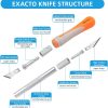 16-Piece Exacto Knife Set: 3 Hobby Knives &13 Industrial-Grade SK5 Steel Blades - Professional Craft Knife Set for DIY, Leather Craft, Pumpkin settlement