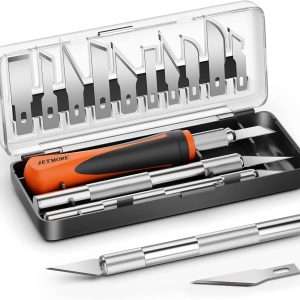 16 Pcs Exacto Knife Set, 3 Craft Knife and 13 SK5 Steel Blades, Precision Hobby Knife for Carving, Modeling, DIY, Scrapbooking, and Art Projects knife pleat