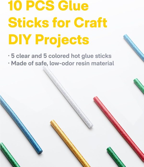 HOTO Cordless Hot Glue Gun, Minimalist Style, 30s Heating Fast, Smart Power-off, Compact Size, Intelligent Temperature Control, USB-C Rechargeable,10 Glue Sticks for Crafts, DIY Arts, Home Repairs-4