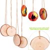 Fuyit Natural Wood Slices, 30 Pcs 3.5-4 Inch Unfinished Predrilled Wooden Circles Tree Slice with Hole & Barks for DIY Arts Craft Christmas Ornaments woodfield mall