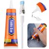 Fabric Glue Permanent, 60 ML Washable Clear Clothing Glue, Super Fabric Adhesive for Rhinestones, Patches, Clothes, Denim, Leather, Polyester, Fabrics, Doll Repair, Flannel, Cotton glue gun