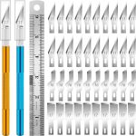 DIYSELF Exacto Knife, 2 Exacto Knives with 40 Spare Exacto Blades, Craft Knife, Hobby Knife, Precision Exacto Knife Set for Crafts, Arts, Modeling, Scrapbooking (#11#16#17) exact value