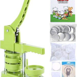 Button Maker Machine 58mm - (3rd Gen) Installation-Free 58mm(2.25in) DIY Pin Badge Button Maker Press Machine Badge Punch Press with Free 100pcs Button Parts&Pictures&Circle Cutter&Magic Book button mushroom