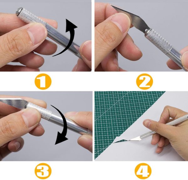 Craft Knife Precision Hobby Knife Kit with 2 Exacto Knife and 20 PCS Exacto Blades for DIY Art Work Cutting, Hobby, Scrapbooking, Stencil (Green)-4